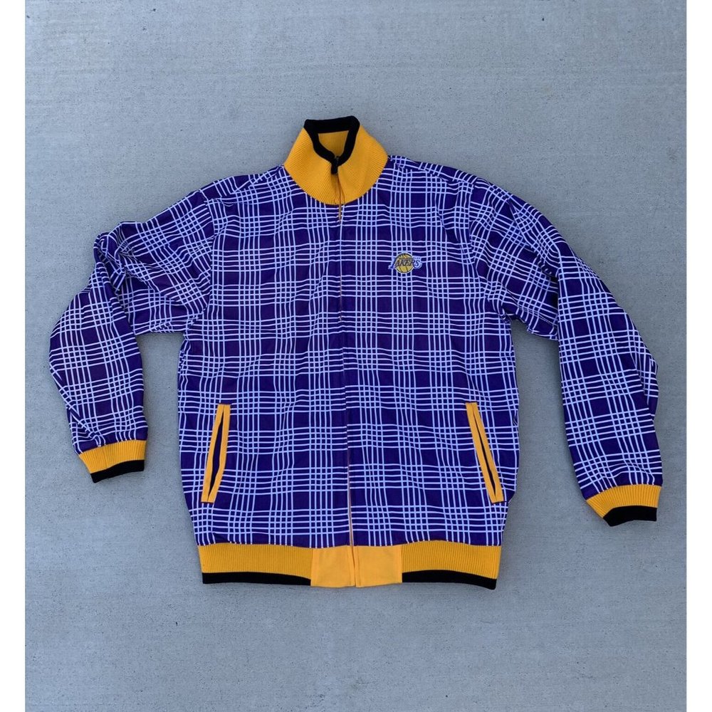 UNK NBA Los Angeles Lakers Mens Size Large Jacket Zip Up Reversible Blue Label